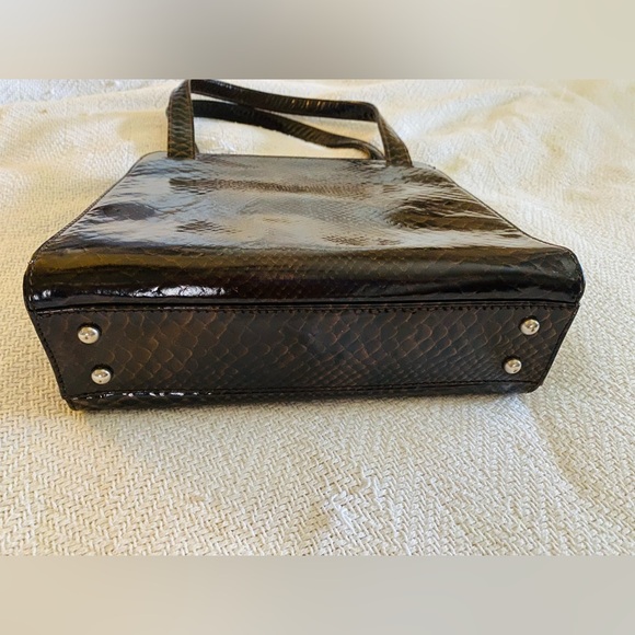 Genuine Leather Snake-Embossed with Silver Clasp closure. Made in France 🇫🇷 - Picture 12 of 12